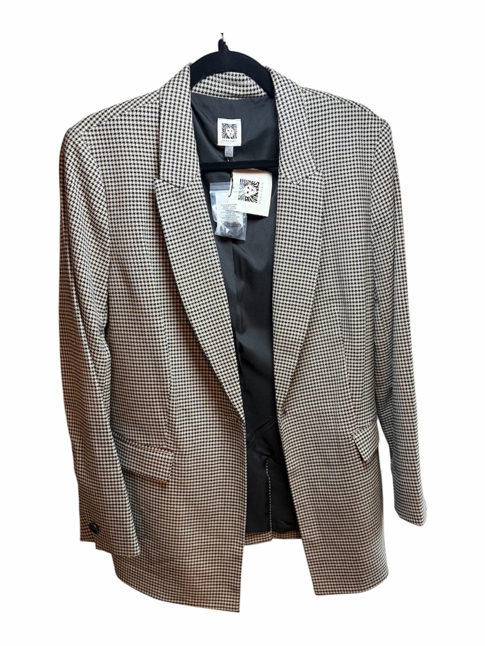 Anne Klein Black & White Size 14 Houndstooth Blazer New With Tags